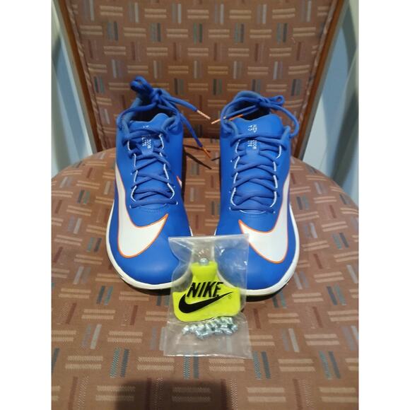 New Men's 9.5 Nike Triple Jump Elite 2 Track & Field Spikes Blue AO0808-400 - Picture 1 of 6